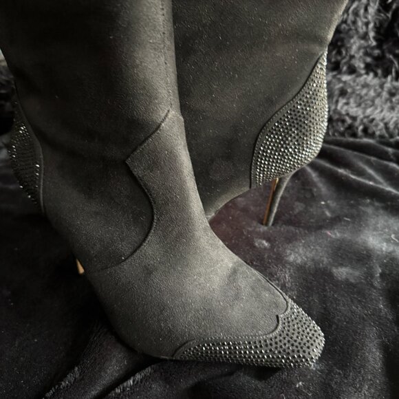 Jessica Simpson Rhinestone Embellished Toe & Heel Western Booties Size 8.5 - Picture 4 of 7